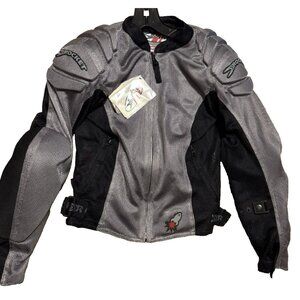Women’s Joe Rockets Motorcycle Jacket Medium Black/Grey With Pads NEW